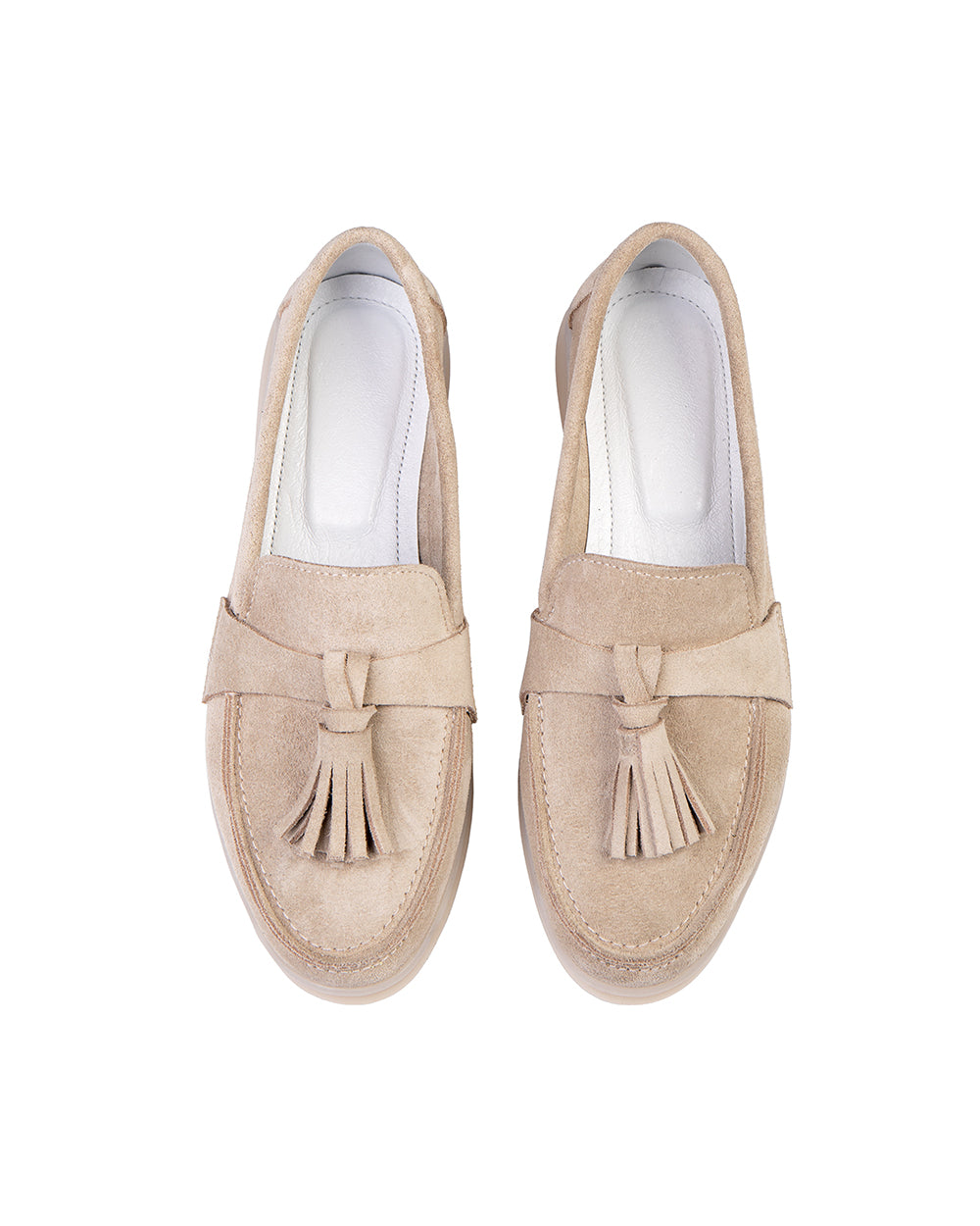Beige Suede Loafers