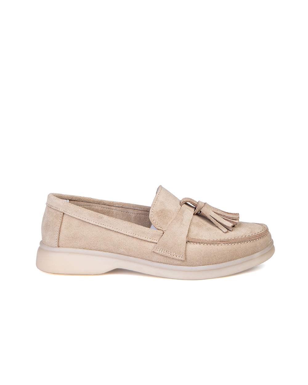 Beige Suede Loafers