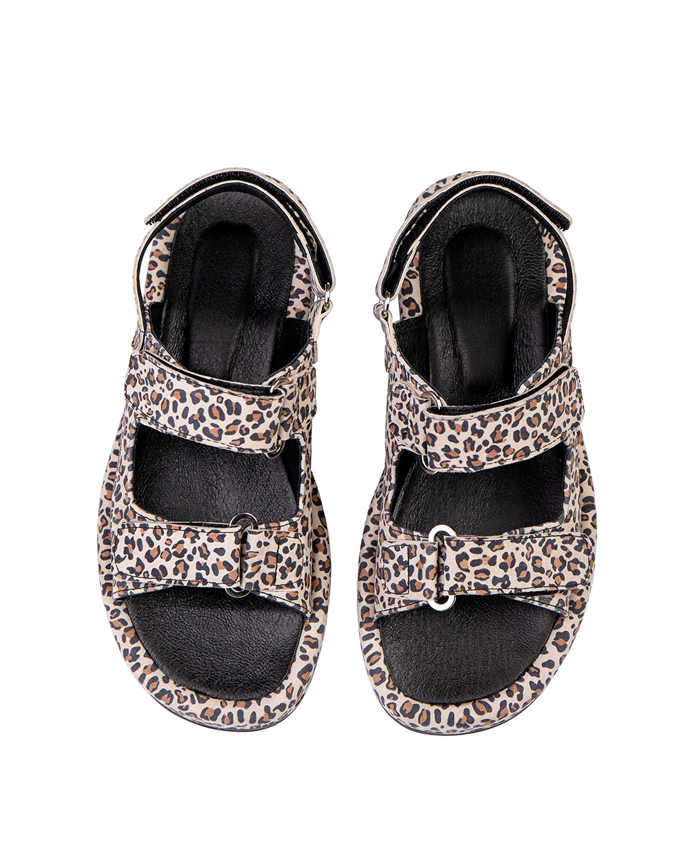 Leopard Print Leather Sandals