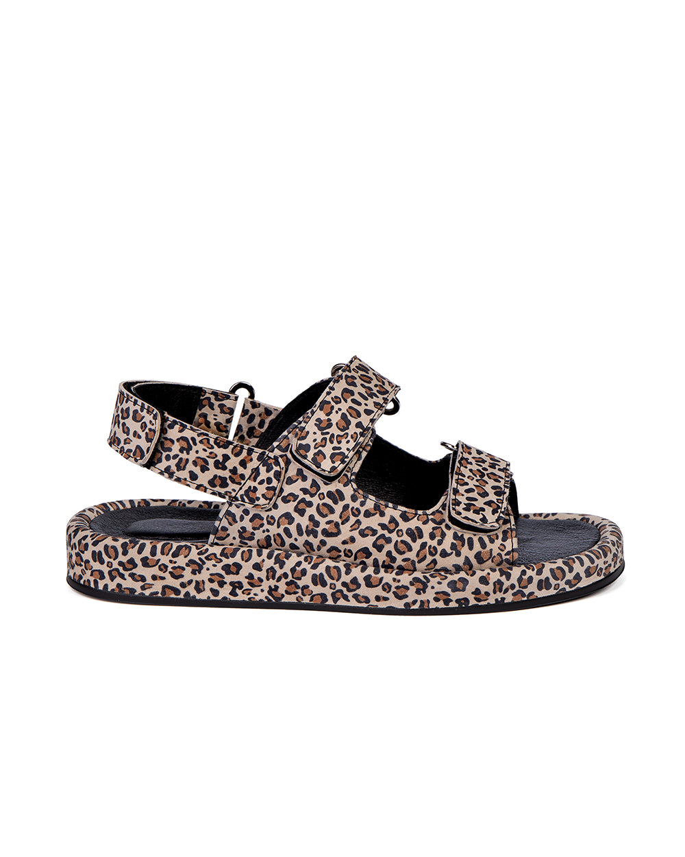 Leopard Print Leather Sandals