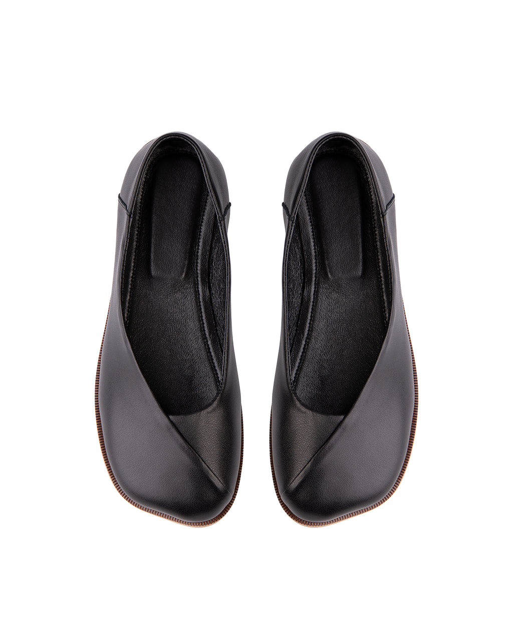 Black Leather Ballet Flats