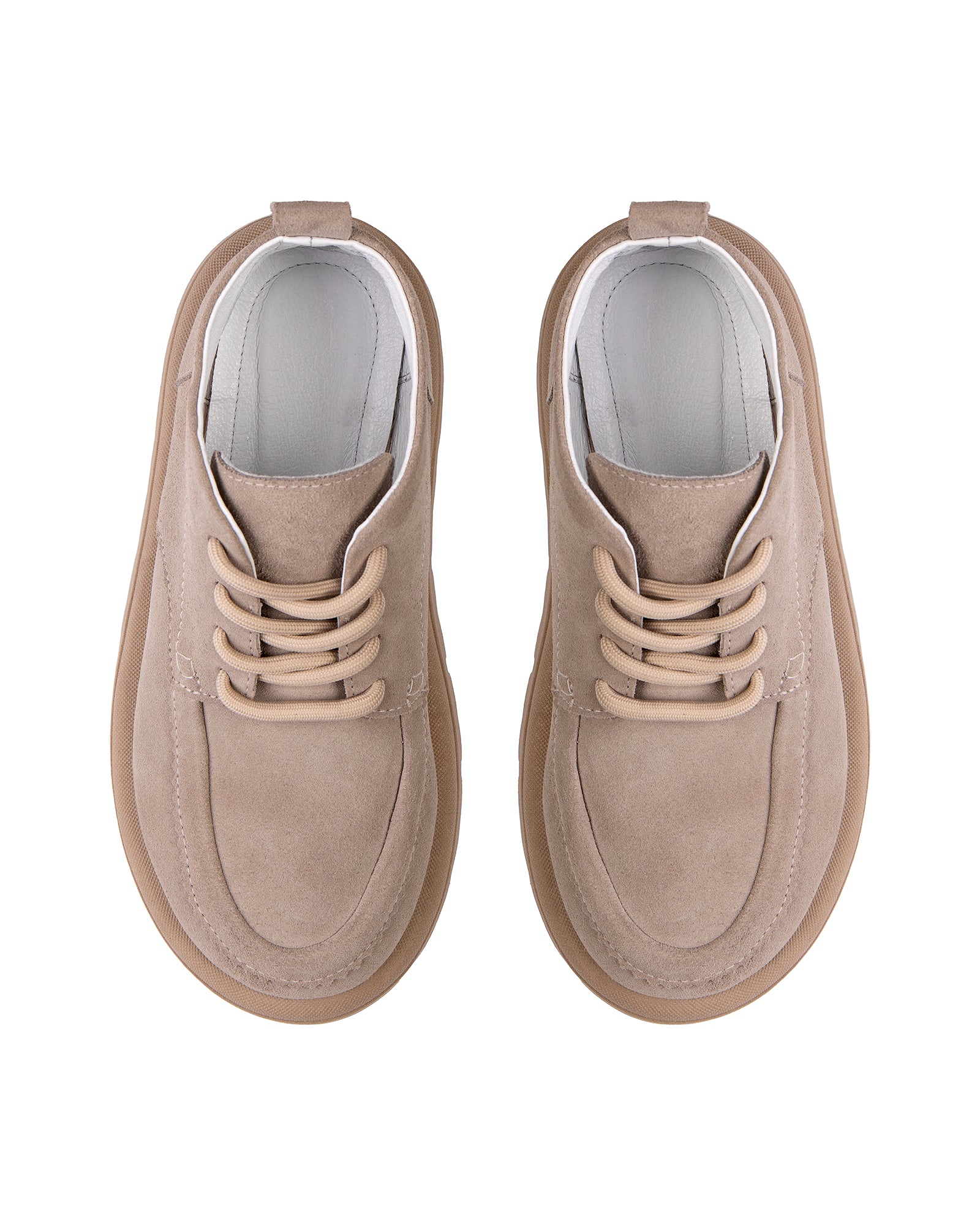 Wide suede lace-up boots