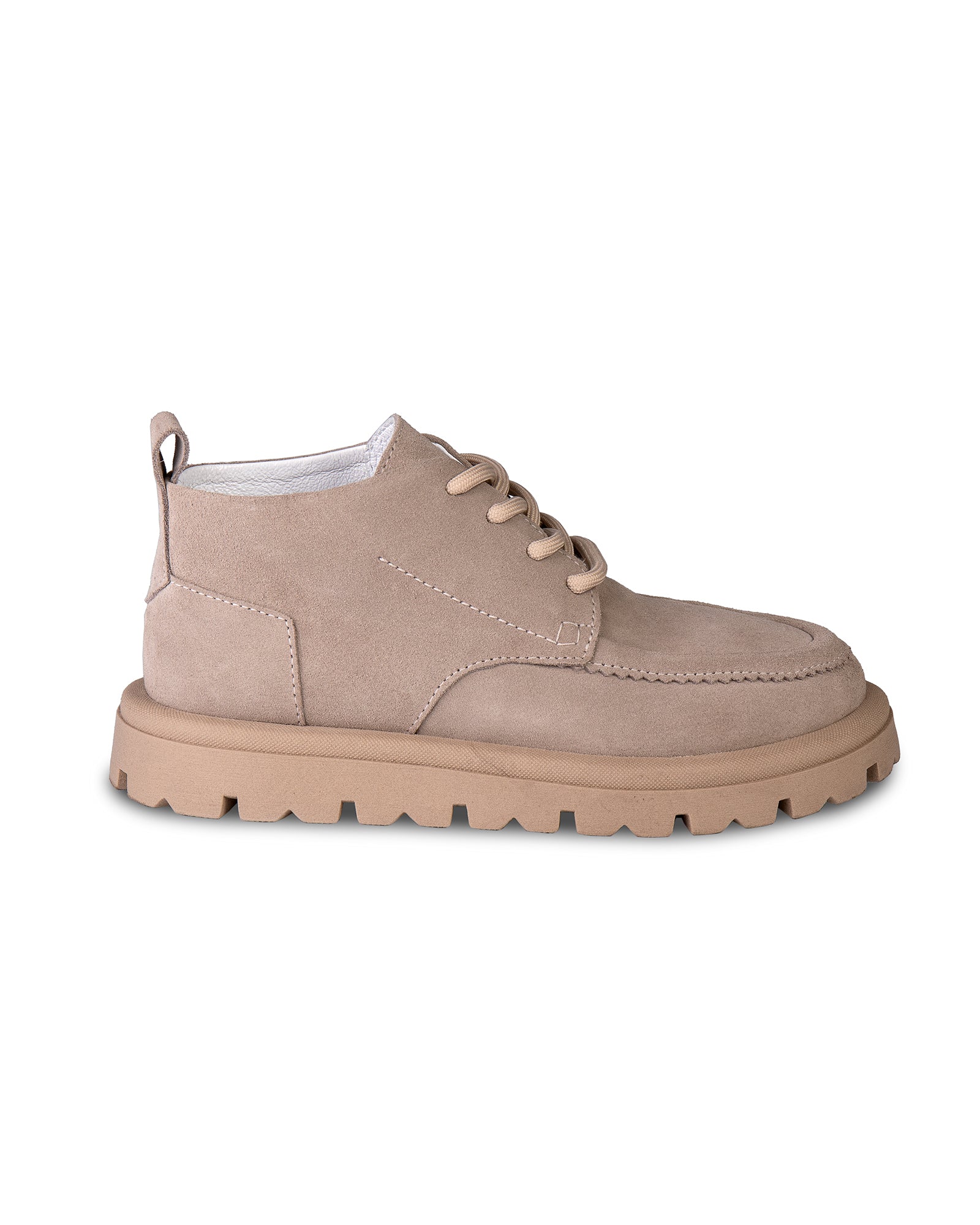 Wide suede lace-up boots