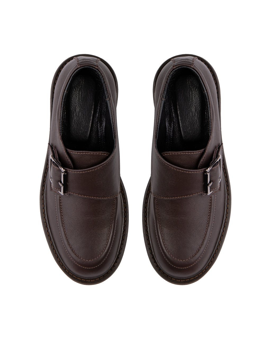 brown leather loafers