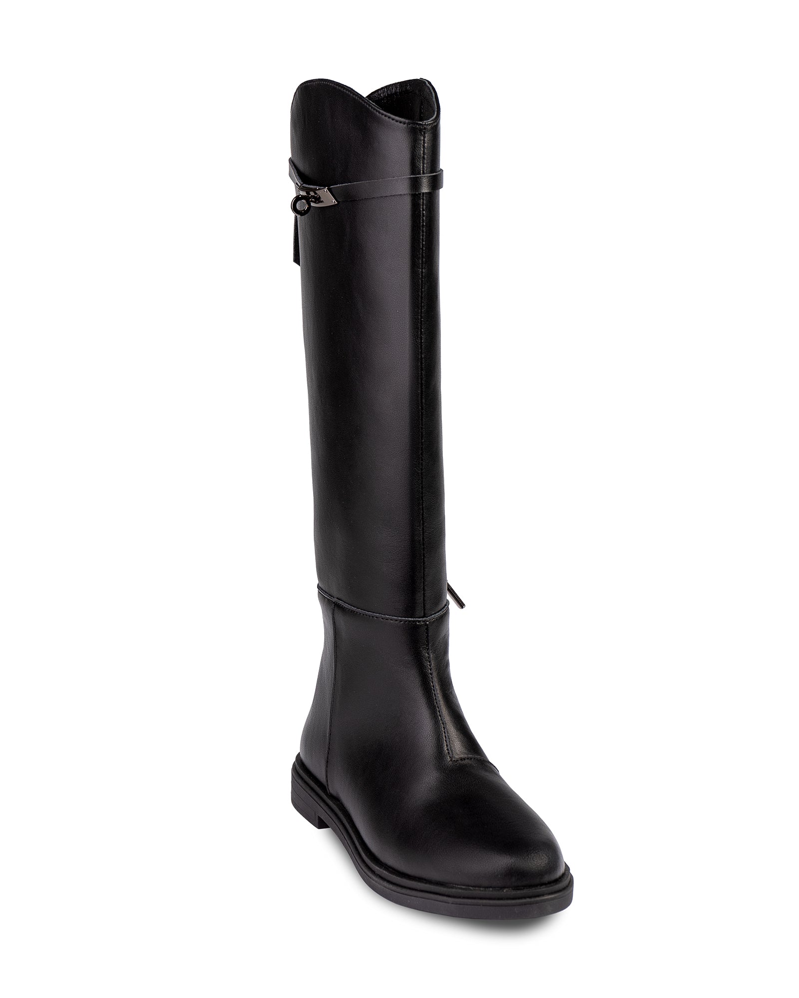 Black leather boots