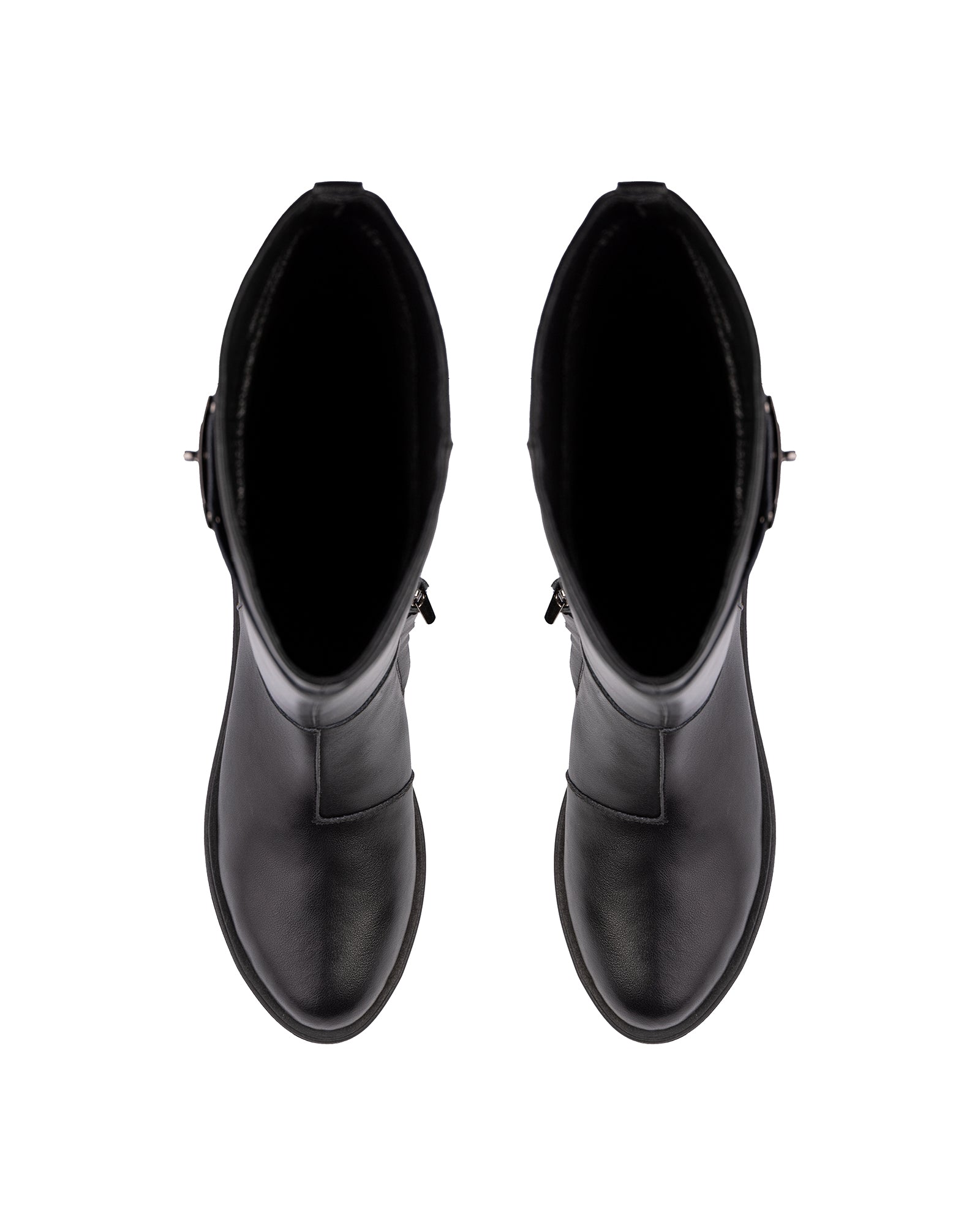Black leather boots