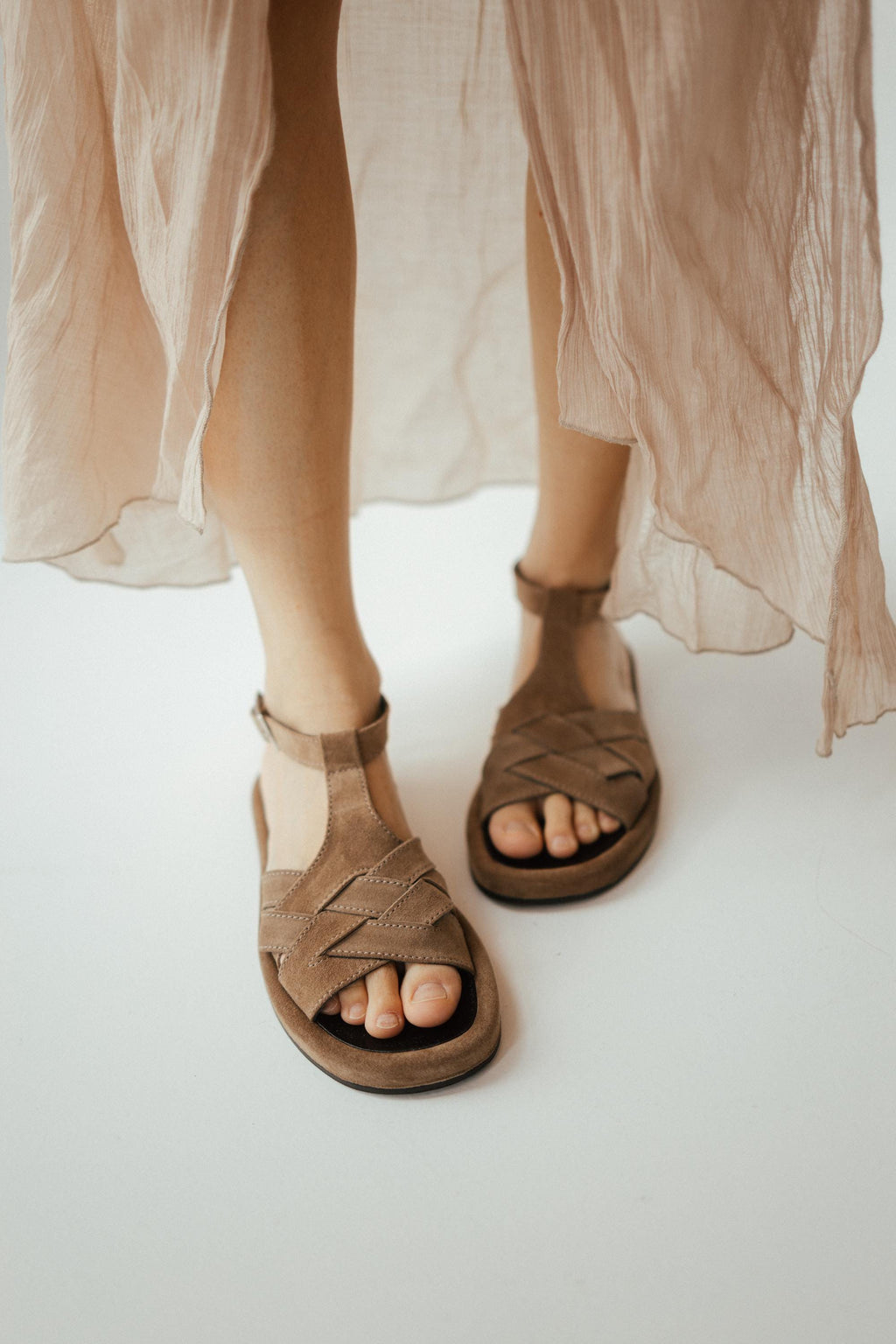 Brown Suede Leather Sandals