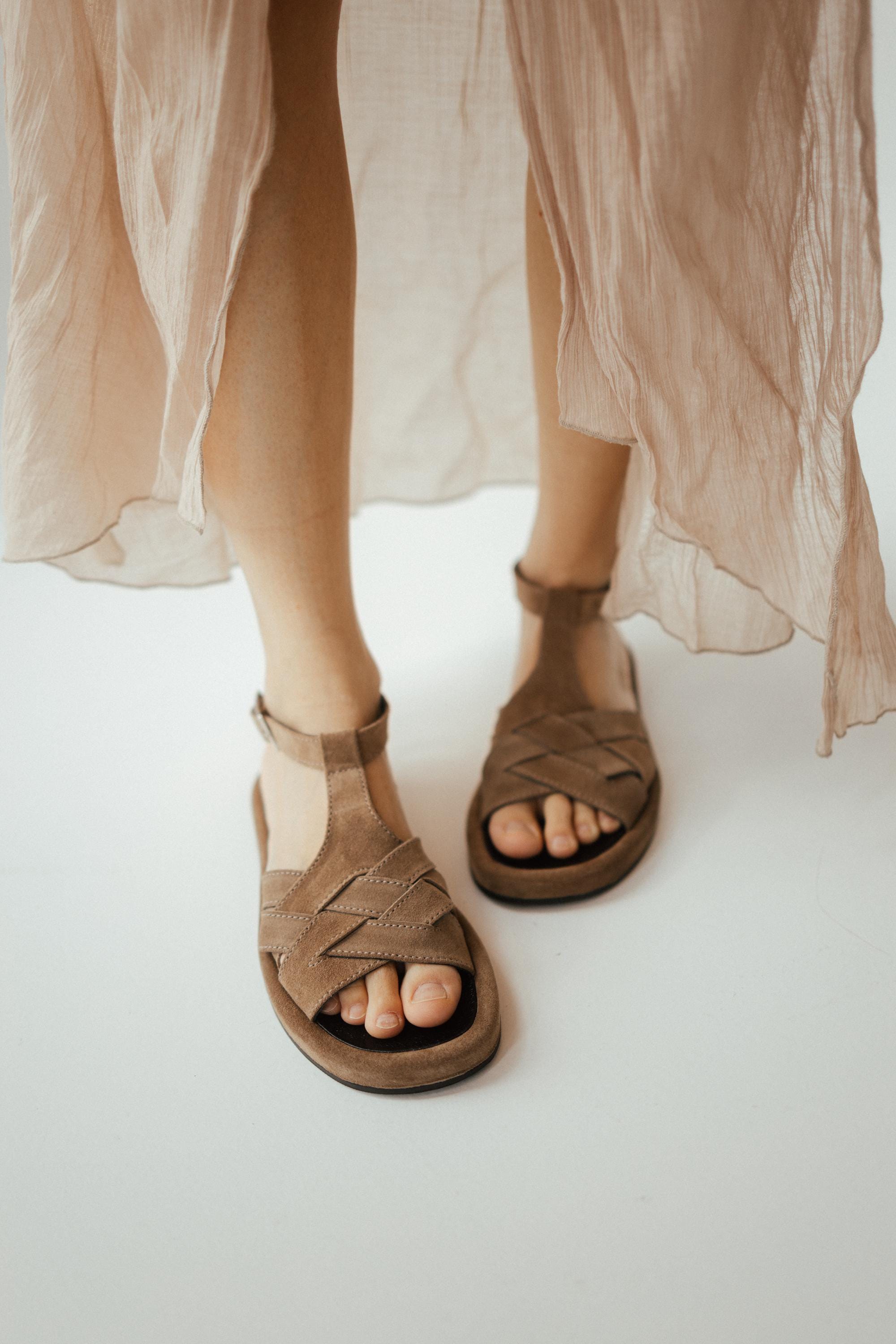 Brown Suede Leather Sandals