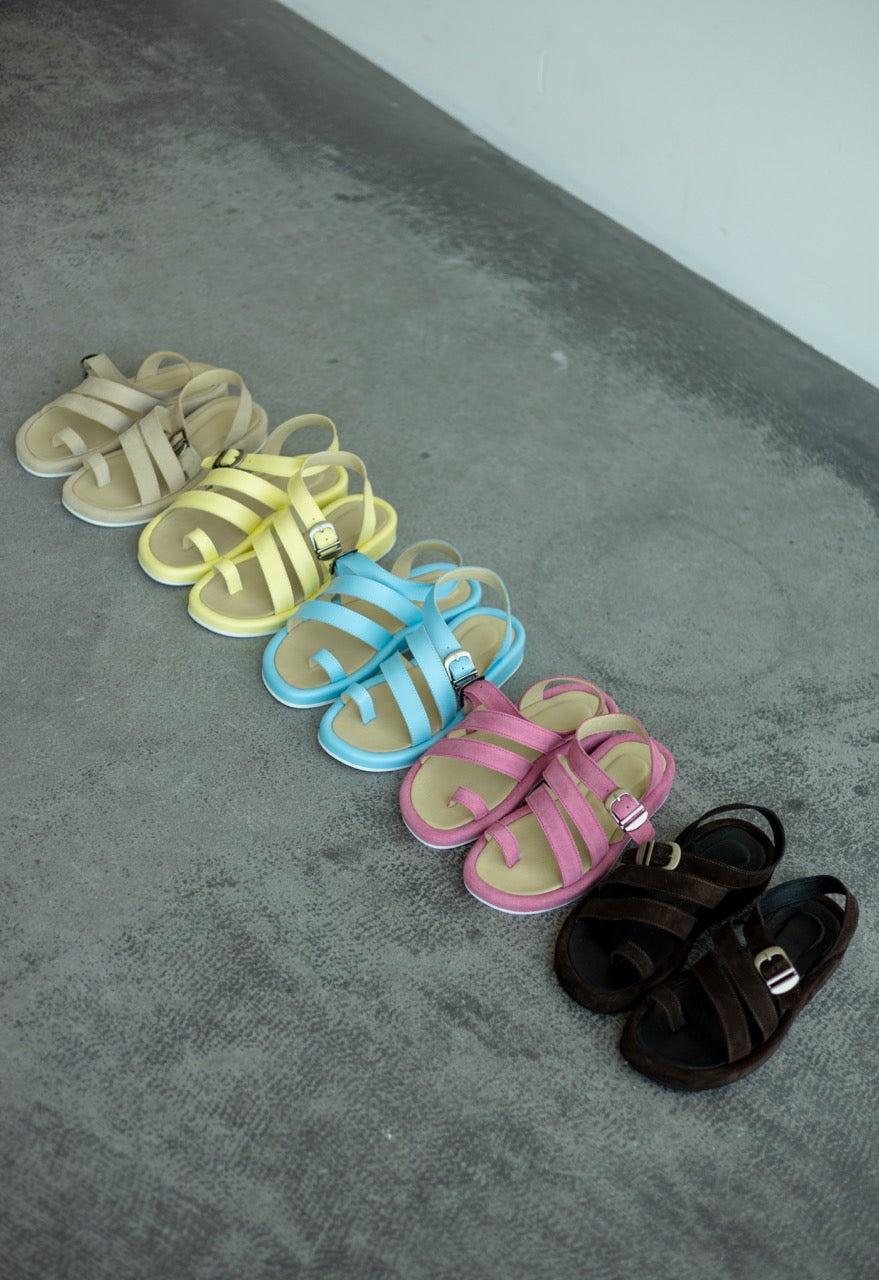 Beige Suede Strap Sandals