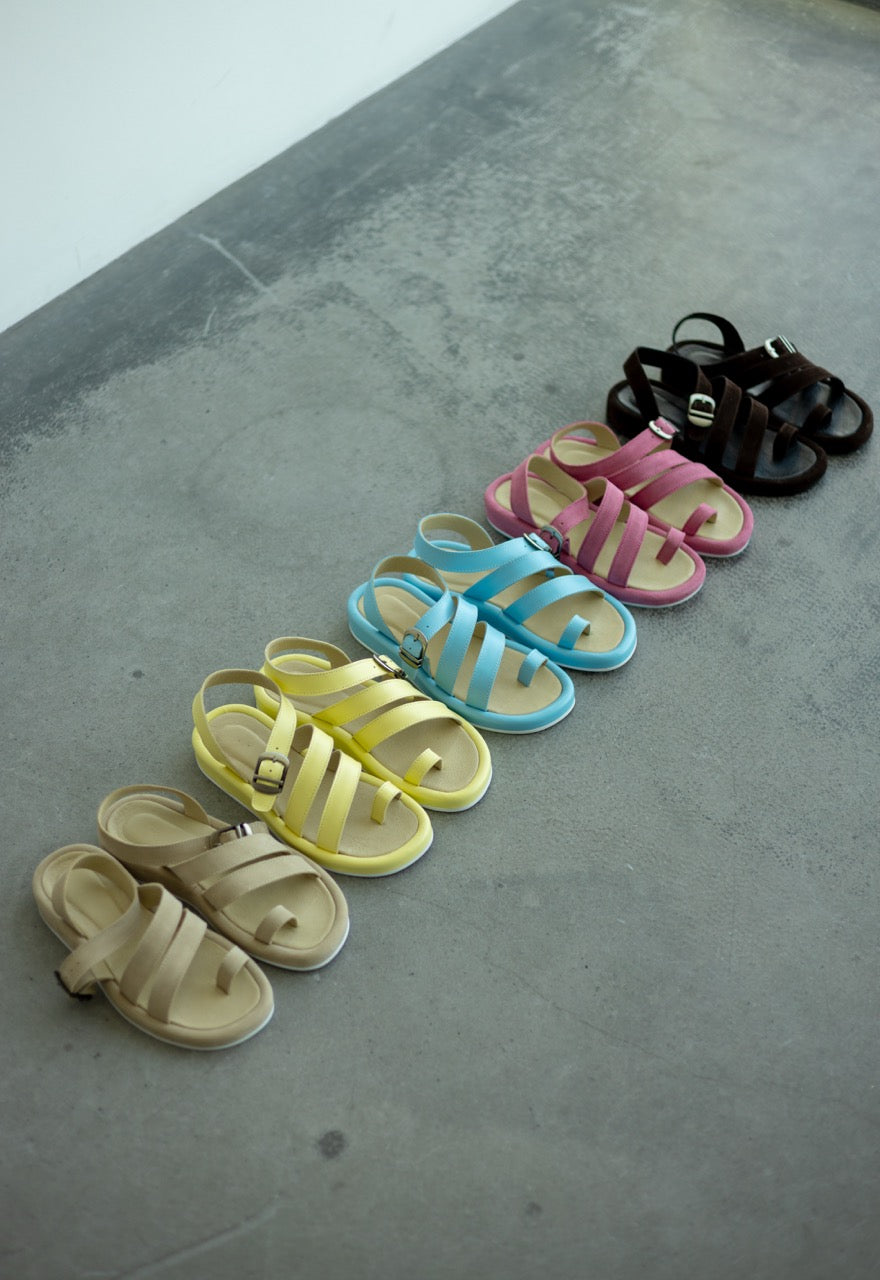 Beige Suede Strap Sandals
