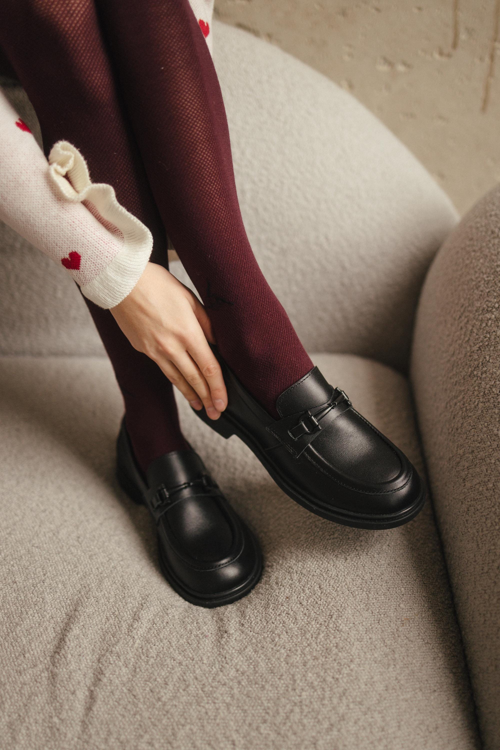 Leather Loafers with Heart