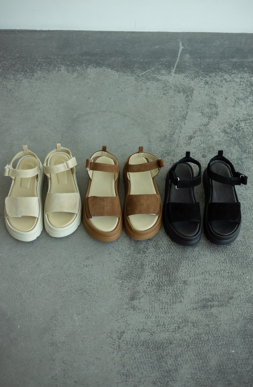 Beige suede platform sandals comfortable everyday wear