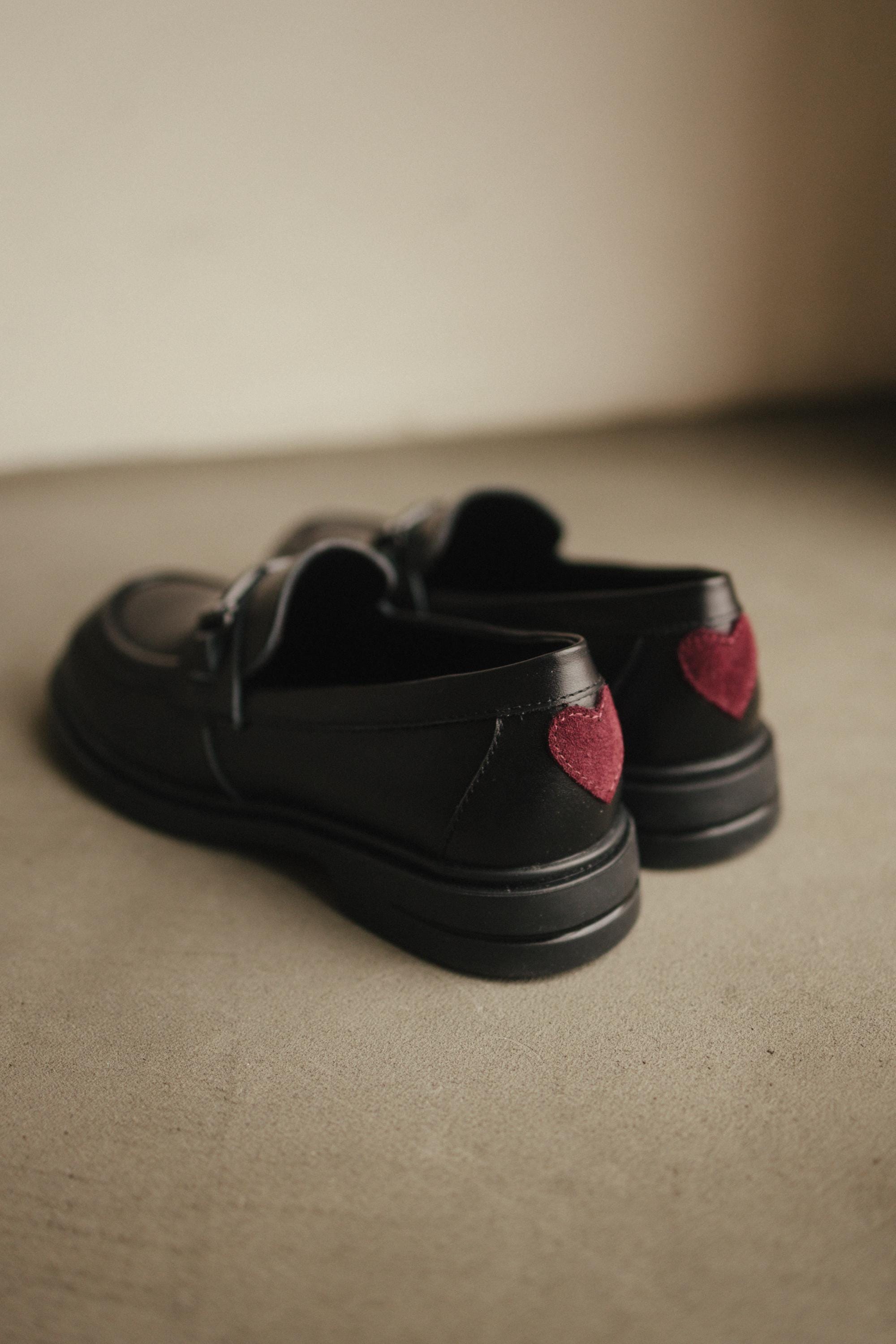 Leather Loafers with Heart