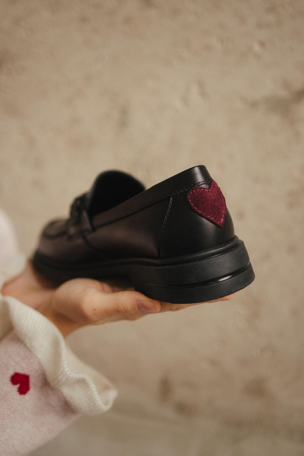 Leather Loafers with Heart