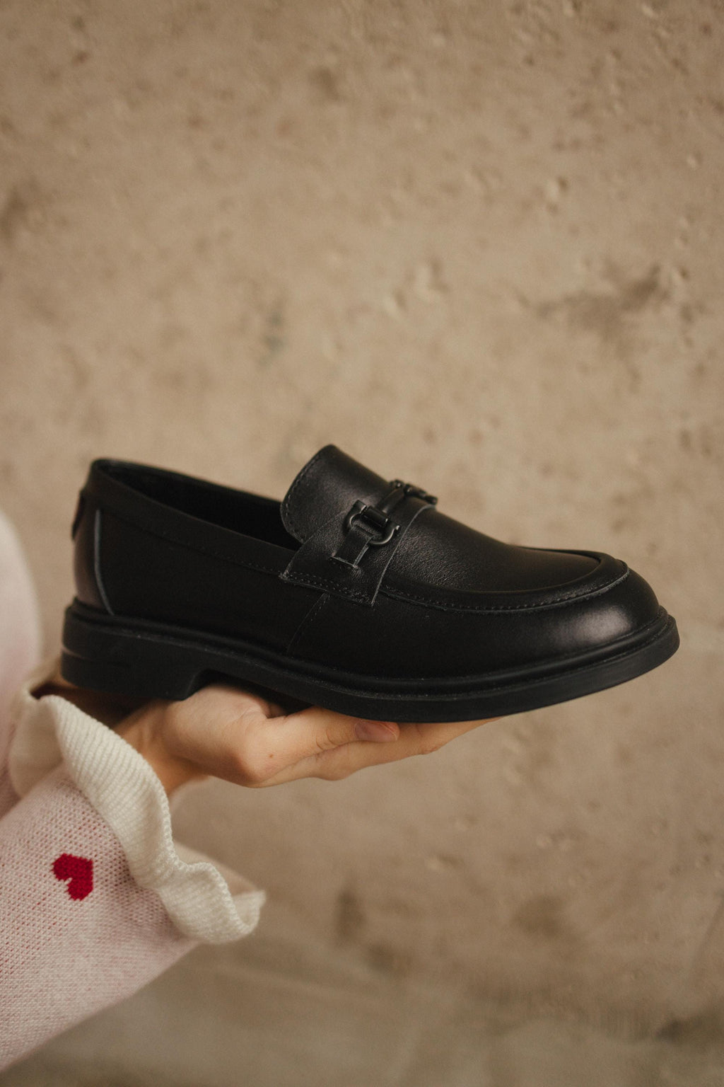 Leather Loafers with Heart