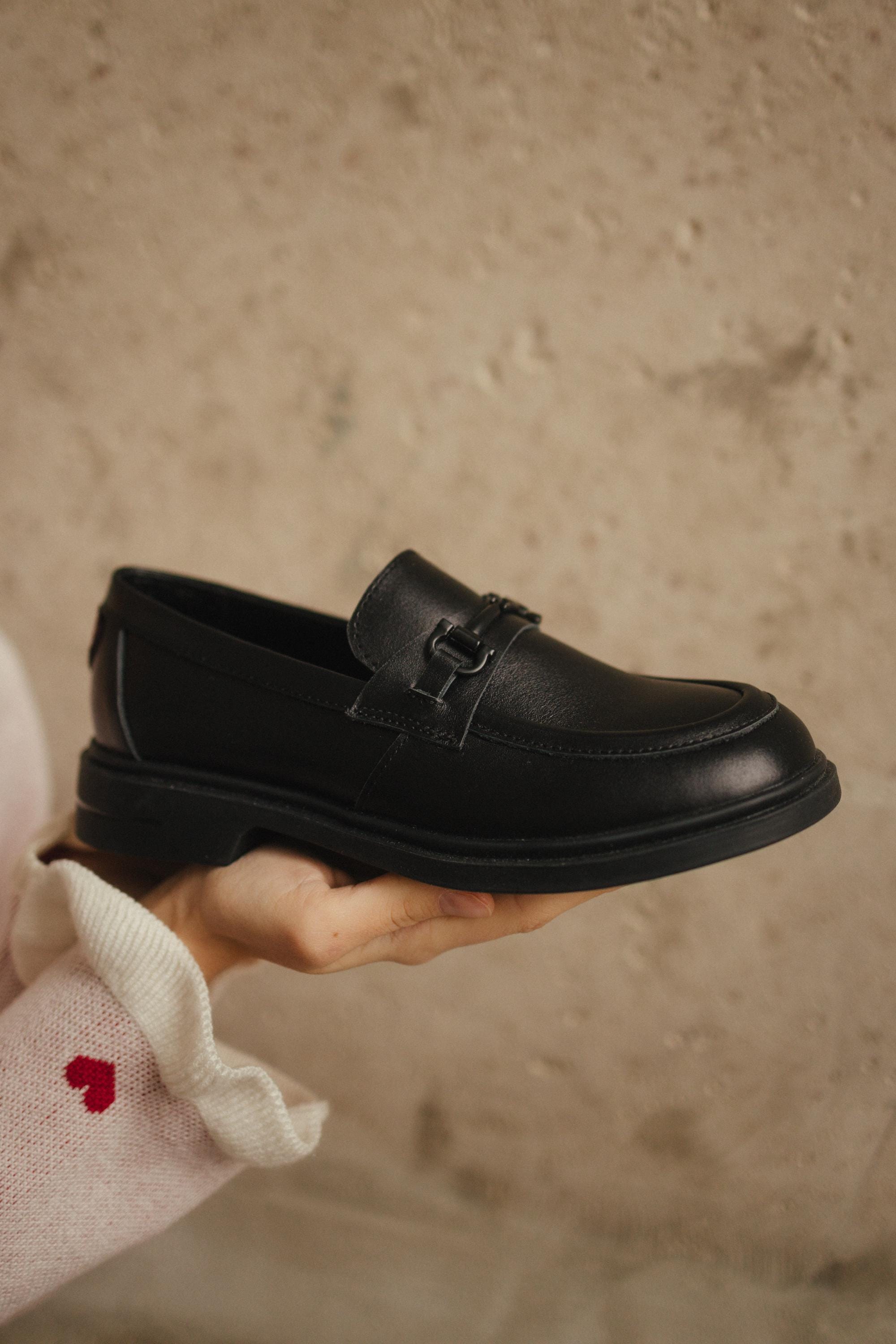 Leather Loafers with Heart