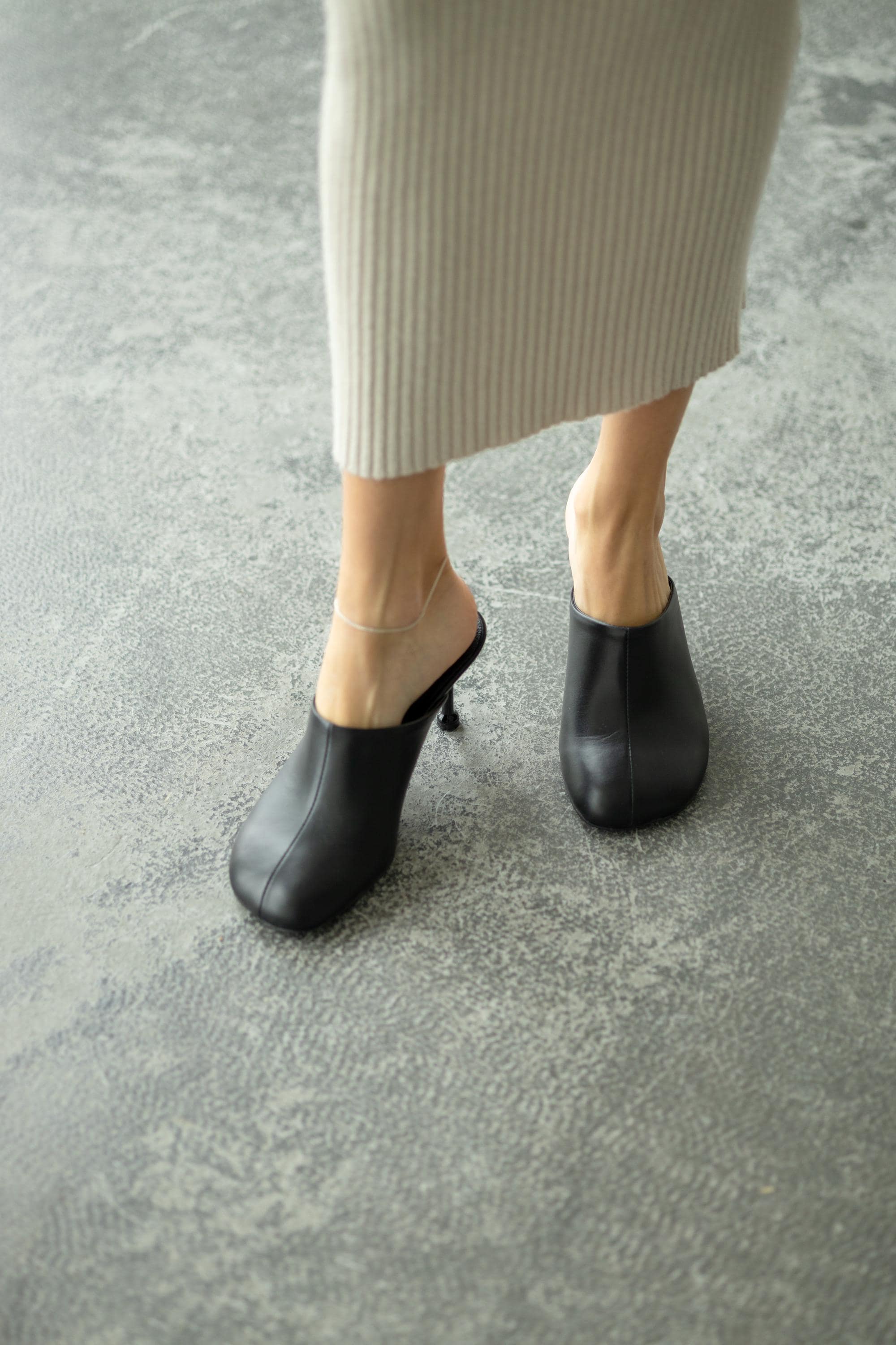 2. Wide toe slingback pumps side view