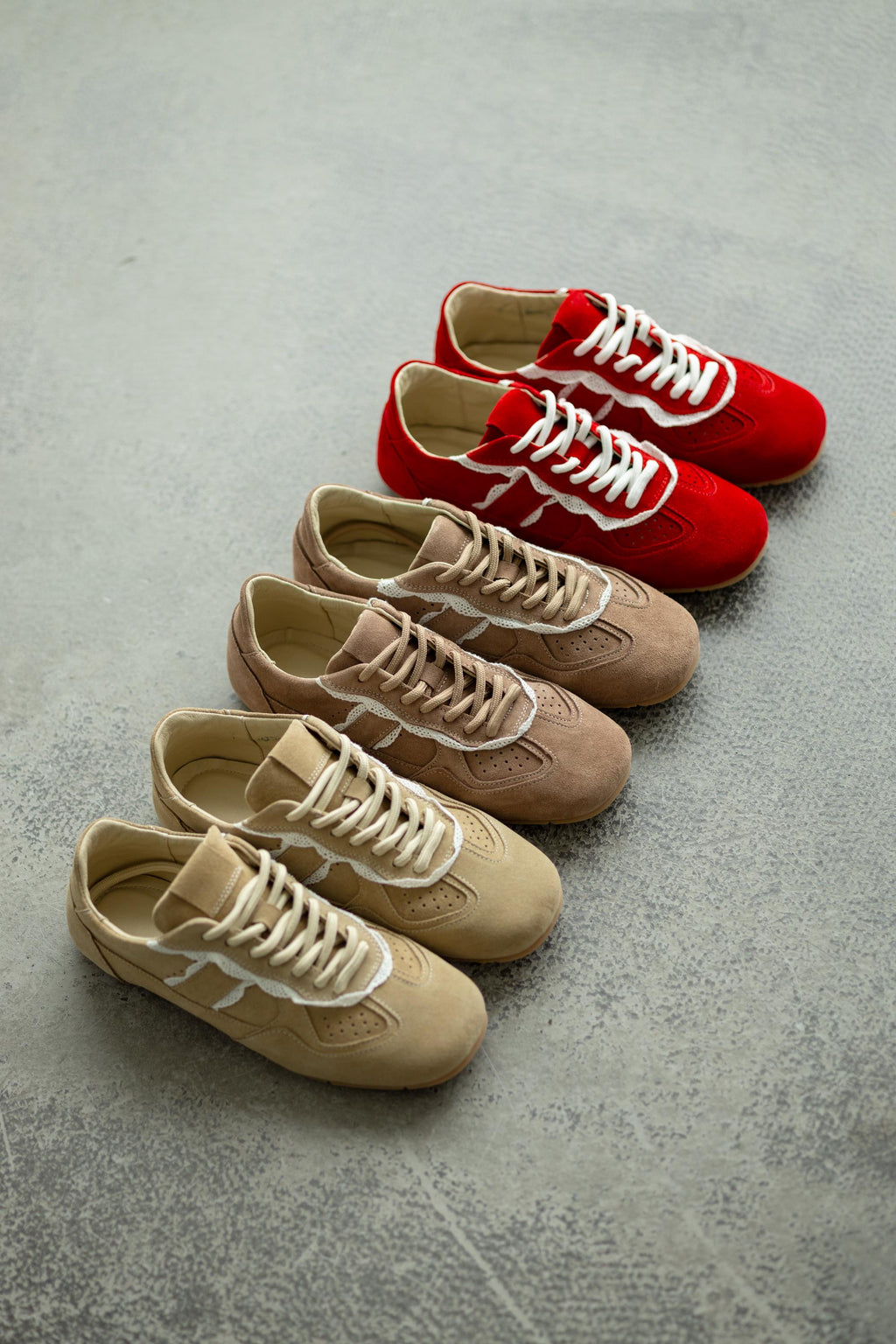 Comfortable suede sneakers leather lining casual wear